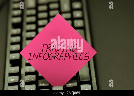 Text mit Infografiken zu Inspiration Trading. Geschäftsansatz visuelle Darstellung von Handelsinformationen oder -Daten Stockfoto