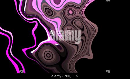 Graue und goldene Farben. Aqua-Tinte malt auf Wasser. Optischer Täuschungs-Bewegungsstreifen-3D-Effekt. Fließende Kunst, Vektor abstraktes Marmormuster. Stockfoto