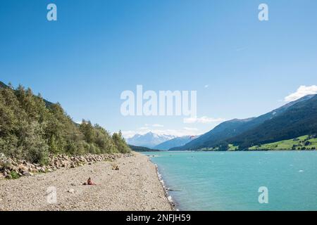 Italien. Trentino Alto Adige. Rèsia-See Stockfoto
