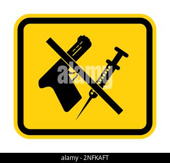 Waffen-Grundregeln Schild Drug Free Gun Free Zone Stock Vektor