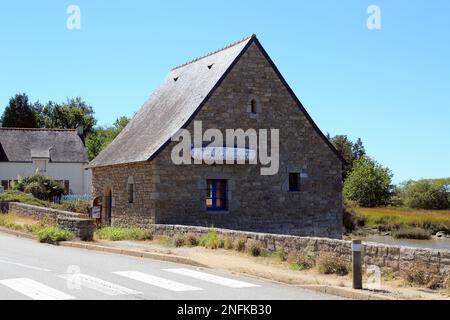 Wassermühle Le Moulin du Pont (La Belette) auf der Route du Pont, Theix-Noyalo, Golfe du Morbihan, Morbihan, Bretagne, Frankreich Stockfoto