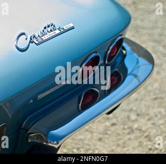 Klassisches Corvette Stingray-Emblem Am Hinteren Stoßfänger Stockfoto