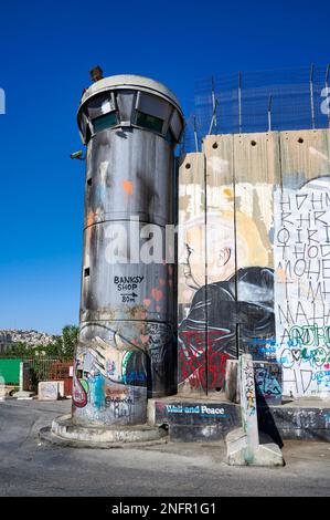 Jerusalem Israel. Der West Bank Trennmauer in Bethlehem Stockfoto