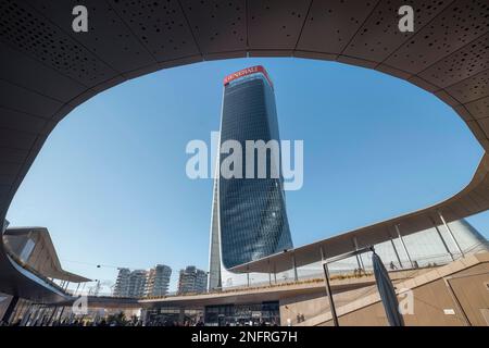 Mailand Italien. Citylife Einkaufsviertel. Torre Hadid (Hadid Turm) Stockfoto