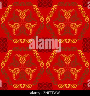 Mustermuster für Stoffe, Innenräume, Keramik und Möbel im arabischen Stil. Probe traditionelle Ornamente der Völker und Länder Asiens, Stock Vektor