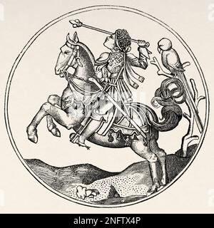 Der König der Papageien. Deutsches Kartenspiel vom Ende des 15. Jahrhunderts. Die Kunst des Mittelalters und zur Zeit der Renaissance von Paul Lacroix, 1874 Stockfoto