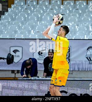 Badalona, Spanien. 17. Februar 2023. Spanisches King´s Cup Basketballspiel gegen CB Canarias und Gran Canaria, im Badalona Olympic Pavilion, 17. Februar 2023 900/Cordon Press Credit: CORDON PRESS/Alamy Live News Stockfoto