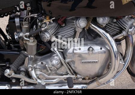 Nach 1950 Vincent Rapide 1.000cc V-Twin-Motorrad. 998cc wurde diese Maschine in Stevenage, England, gebaut. Stockfoto