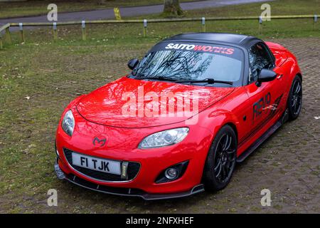 2009 Mazda MX-5 Sport Tech Roadster, ausgestellt auf der japanischen Versammlung am 29. Januar 2023 im Bicester Heritage Centre. Stockfoto