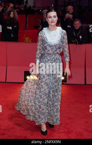 Berlin, Deutschland. 17. Februar 2023. Marlene Burow besucht die Irgendwann werden Wir uns Alles Erzahlen Premiere im Rahmen des 73. Berlinale in Berlin am 17. Februar 2023. Foto: Aurore Marechal/ABACAPRESS.COM Kredit: Abaca Press/Alamy Live News Stockfoto