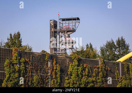 Headframe n New Schlesian Museum in der Gegend des ehemaligen Kohlebergwerks in Kattowitz, Schlesien Region von Polen Stockfoto