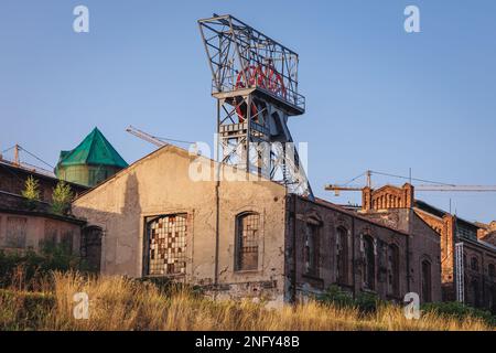 Gebiet des ehemaligen Kohlebergwerks in Kattowitz, Region Schlesien in Polen Stockfoto