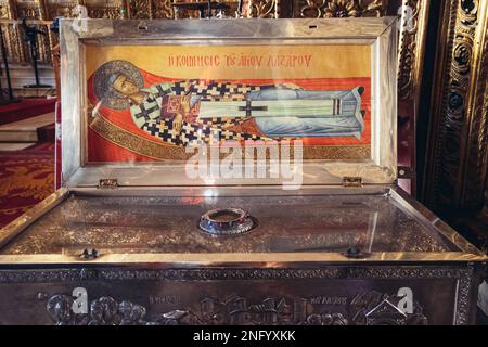 Reliquary in der Kirche St. Lazarus in der Altstadt von Larnaca, Zypern Inselland Stockfoto