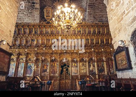 Kirche des Heiligen Lazarus einzigartige barocke Ikonostase in der Altstadt von Larnaca, Zypern Inselland Stockfoto