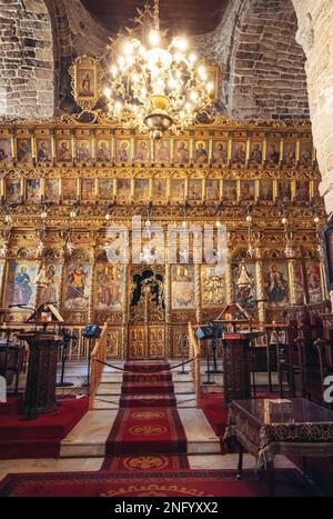 Kirche des Heiligen Lazarus einzigartige barocke Ikonostase in der Altstadt von Larnaca, Zypern Inselland Stockfoto