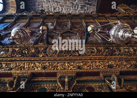 Kirche des Heiligen Lazarus einzigartige barocke Ikonostase Details in der Altstadt von Larnaca, Zypern Inselland Stockfoto