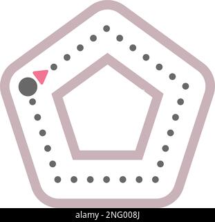 Gepunktete rechteckige Form für Linien für Vorschul- und Kindergartenkinder für Mathematikübungen Stock Vektor