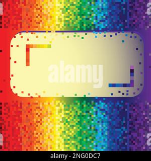 Abstrakte Regenbogen Hintergrund der Quadrate mit Label, Vektor Stock Vektor