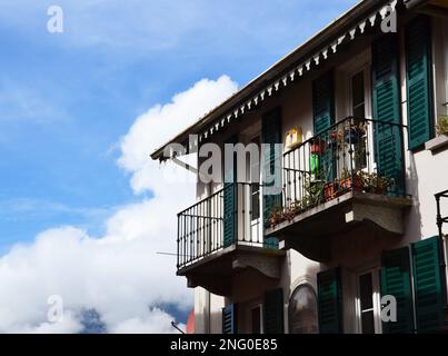 Fassadendetails einer wunderschönen Villa in Bellagio, Comer See, Italien Stockfoto