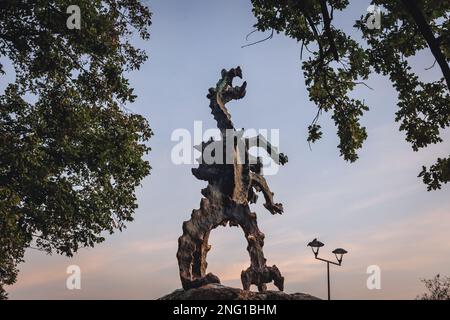 Statue des Wawel-Drachen in Krakau, Woiwodschaft Kleinpolen von Polen Stockfoto