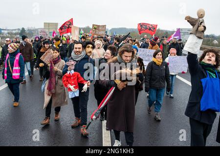 31. Januar 2023 - Charleville-Meziérès, Frankreich: Nationale Demonstration gegen die Rentenreform. © Andrea Sabbadini Stockfoto