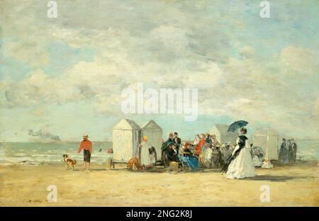 Strandszene. Eugène Boudin. 1862. Stockfoto