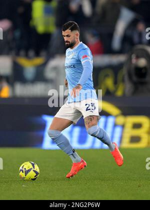 Waalwijk, Niederlande. 17. Februar 2023. ROM - Elseid Hysay von SS Lazio während der italienischen Serie Ein Spiel zwischen SS Lazio und Atalanta BC im Stadion Olimpico am 11. Februar 2023 in Rom, Italien. AP | niederländische Höhe | GERRIT VON KÖLN Kredit: ANP/Alamy Live News Stockfoto