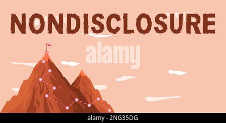 Schild mit der Anzeige der Vertraulichkeit. Konzept, das den Begriff „Legal Contract Confidential Material“ oder „Information“ bedeutet Stockfoto