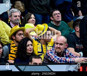 Badalona, Spanien. 17. Februar 2023. Spanisches King´s Cup Basketballspiel gegen CB Canarias und Gran Canaria, im Badalona Olympic Pavilion, 17. Februar 2023 900/Cordon Press Credit: CORDON PRESS/Alamy Live News Stockfoto