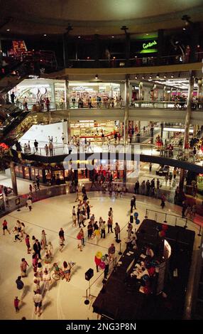 Thousands turned out as the Mall of America with 350 stores opened in Bloomington, Minn. on Aug. 11, 1992. The area shown is the rotunds of the $625 million mall, which occupies the site of the former Met stadium, home of the Minnesota Twins and Vikings. (AP Photo/Jim Mone)