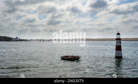 Landschaft von Oualidia, einem Dorf an Marokkos Atlantikküste in der Region Casablanca-Settat und an der Grenze von Merrakch-Asfi. Stockfoto