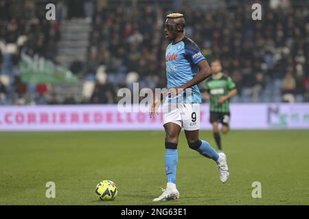 Reggio Emilia, Italien. 17. Februar 2023. Victor Osimhen (Neapel) während des Spiels US Sassuolo vs SSC Napoli, italienisches Fußballspiel Serie A in Reggio Emilia, Italien, Februar 17 2023 Kredit: Independent Photo Agency/Alamy Live News Stockfoto