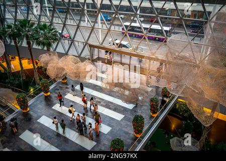 Der Flughafen Jewel Changi ist ein Mixed-Use-Projekt am Flughafen Changi in Singapur. Stockfoto