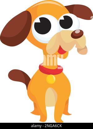 Ein gehorsames und süßes Cartoon-Beagle-Puppy-Vektorstock-Bild. Stock Vektor