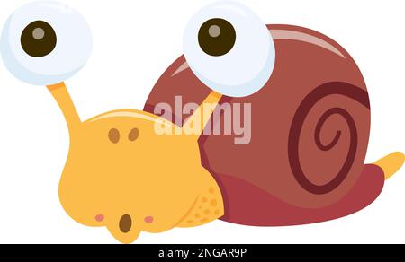 Ein Cartoon-Vektorbild einer süßen Gartenschnecke. Stock Vektor