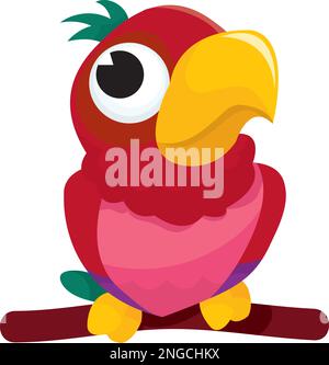 Ein Cartoon-Vektorbild eines süßen Papageiens. Stock Vektor