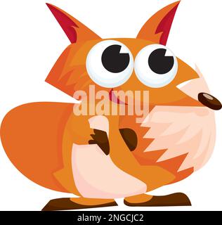 Ein Vektorbild eines süßen roten Zeichentrickfuchs. Stock Vektor