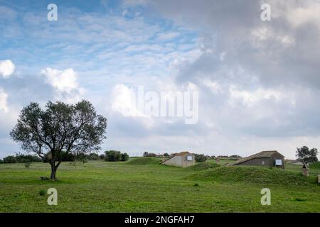 Monterozzi necropolis. Tarquinia, Viterbo, Latium, Italien, Europa. Stockfoto