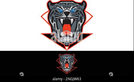 Logo für „Angry Wild Animal jaguar Isolated esport“ Stock Vektor