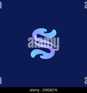 Spritzwasser-Logo mit Buchstabe S S Symbol Wasser Stock Vektor