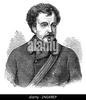 Porträt von Feldmarschall Colin Campbell, 1. Baron Clyde; Schwarz-Weiß-Illustration Stockfoto