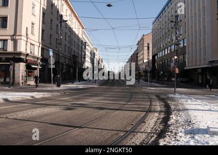 Straßenblick in Tampere, Stadtzentrum von Finnland Stockfoto