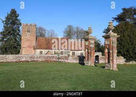 St. Mary's Church, Hamstead Marshall, in der Nähe von Newbury, Berkshire, England Stockfoto