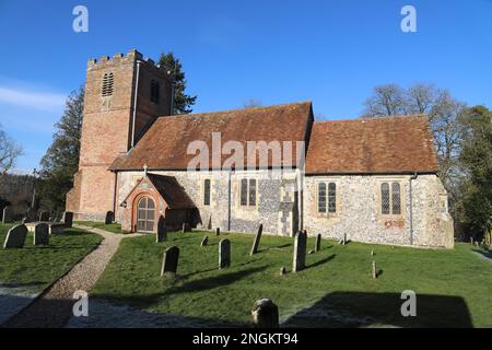 St. Mary's Church, Hamstead Marshall, in der Nähe von Newbury, Berkshire, England Stockfoto