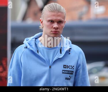 Erling Håland #9 of Manchester City erreicht City Ground während des Premier League-Spiels Nottingham Forest vs Manchester City at City Ground, Nottingham, Großbritannien, 18. Februar 2023 (Foto: Gareth Evans/News Images) Stockfoto