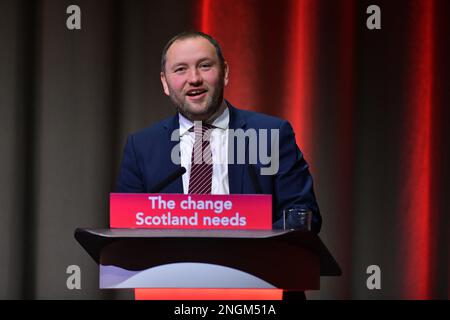 Edinburgh Scotland, Vereinigtes Königreich, 18. Februar 2023. Ian Murray Shadow Staatssekretär für Schottland bei der schottischen Arbeitskonferenz in den Versammlungsräumen. Credit sst/alamy Live News Credit: SST/Alamy Live News Stockfoto