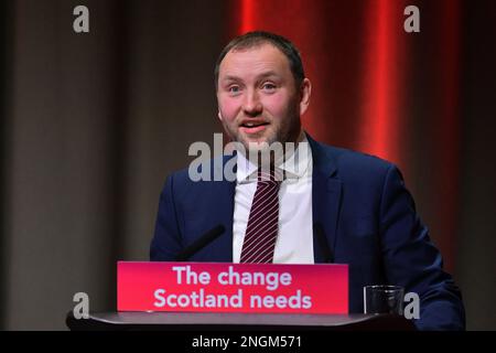 Edinburgh Scotland, Vereinigtes Königreich, 18. Februar 2023. Ian Murray Shadow Staatssekretär für Schottland bei der schottischen Arbeitskonferenz in den Versammlungsräumen. Credit sst/alamy Live News Credit: SST/Alamy Live News Stockfoto