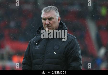 Bristol City Manager Nigel Pearson während des Sky Bet Championship-Spiels zwischen Sunderland und Reading im Stadium of Light, Sunderland, am Samstag, den 11. Februar 2023. (Foto: Michael Driver | MI News) Guthaben: MI News & Sport /Alamy Live News Stockfoto