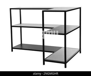 Eleganter Konsolentisch auf weißem Hintergrund. Innenelement Stockfoto