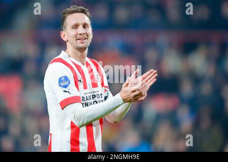 11-02-2023: Sport: PSV gegen Groningen EINDHOVEN, NIEDERLANDE - FEBRUAR 11: Luuk de Jong (PSV) während des Spiels Eredivisie PSV Eindhoven und FC Groningen Stockfoto